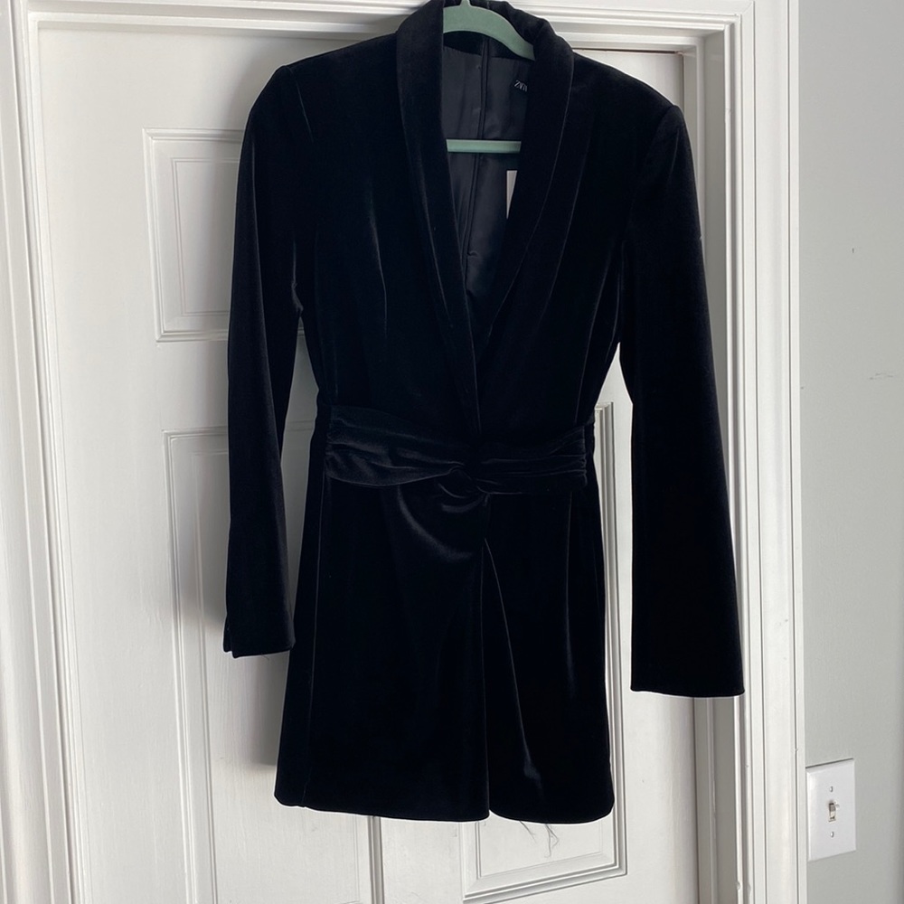 Zara velvet blazer mini dress